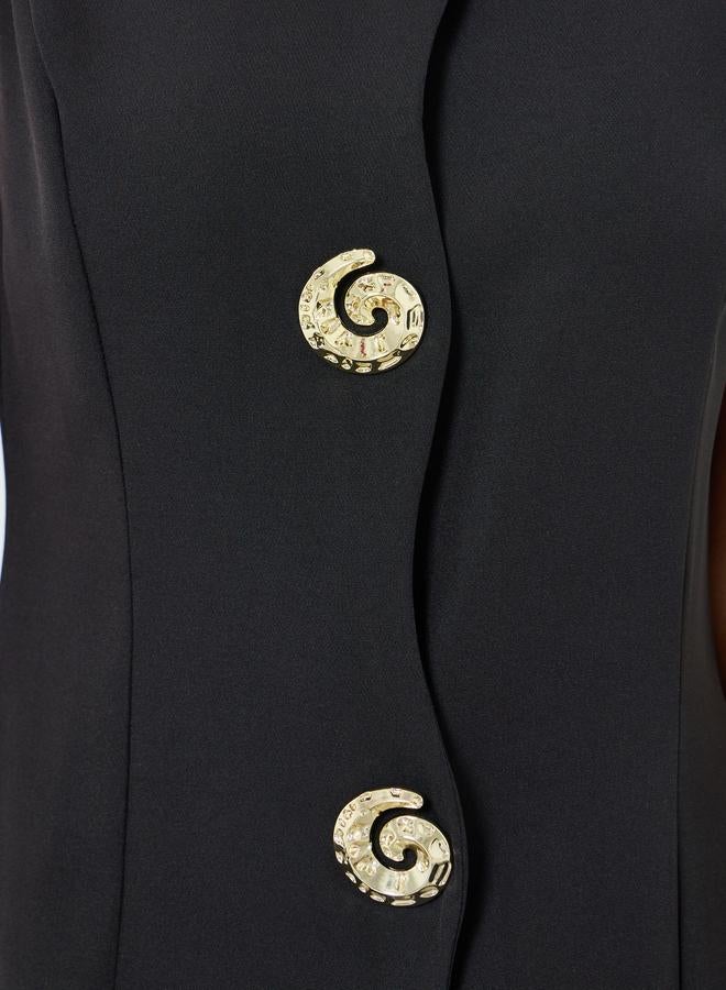 ستايلي فستان ميدي قصة مستقيمة بلا أكمام - Image 3